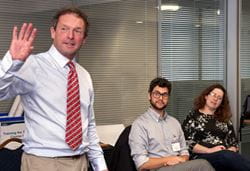Students and a teacher at a seminar