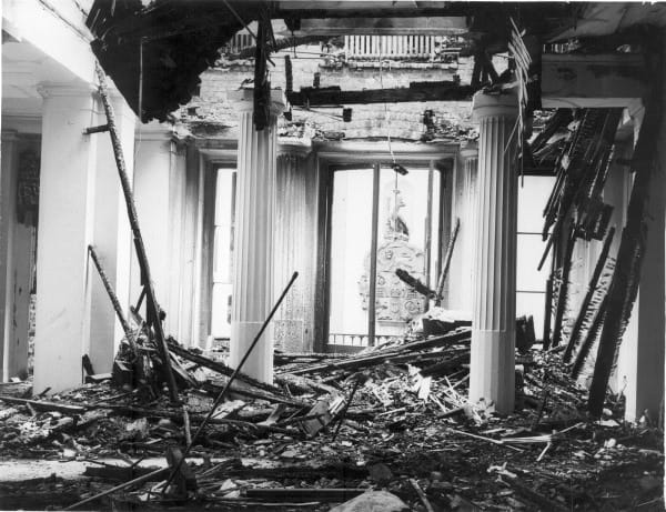 College bomb damage