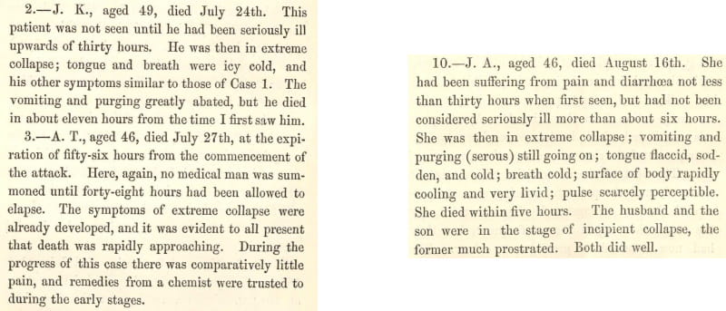 Case studies from Thoughts on Cholera
