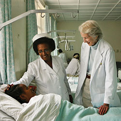 Catherine Hamlin in hospital