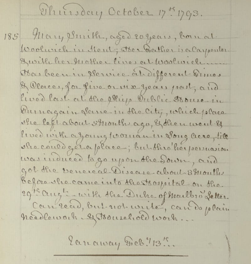 A hand-written extract from a log book, dated "Thursday October 17th 1793"