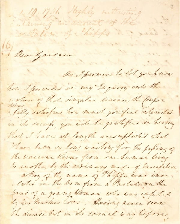 SurgiCat: MS0016/2: volume of letters from Edward Jenner to various correspondents